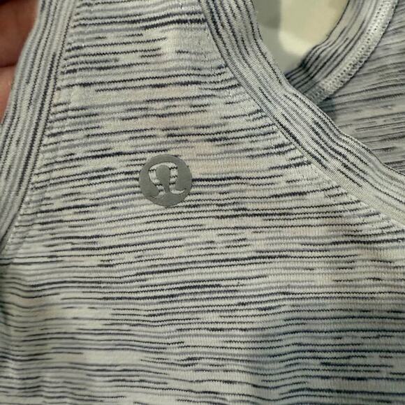 Lululemon Cool Racerback II Wee Are From Space Women's 4 Alpine Ice Grey Workout - Picture 6 of 8